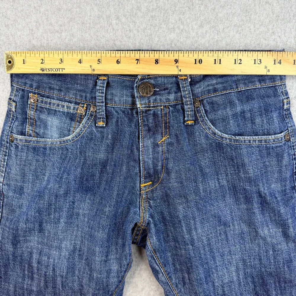 Levis 599 Red Skinny Straight Jeans Mens W30 L30 Medium Wash Blue Denim Low Rise